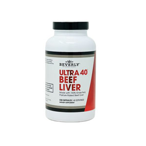 BEVERLY�@�r�o���[�@Ultra 40 Beef Liver Capsules �E���g��40�r�[�t���o�[ 240�J�v�Z��